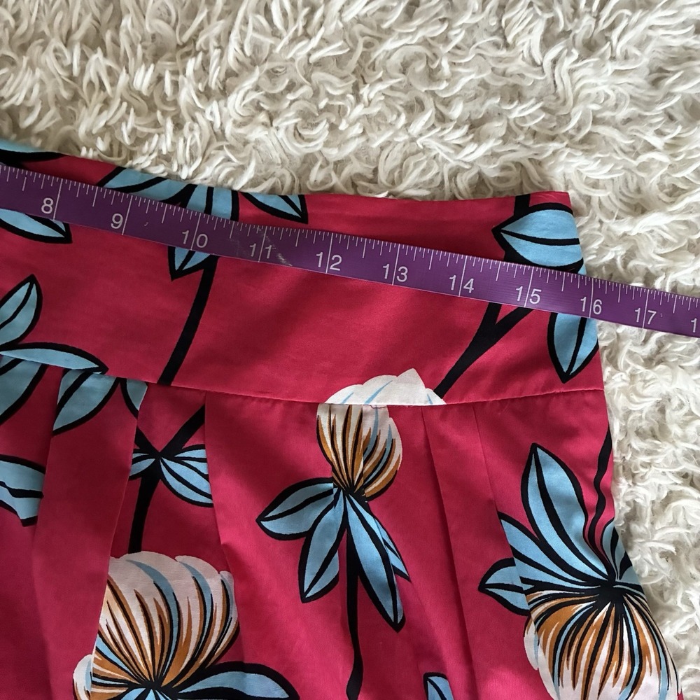 Ann Taylor Factory Pink Floral Pleated A-Line Skirt - Size 4 EUC - Picture 7 of 10